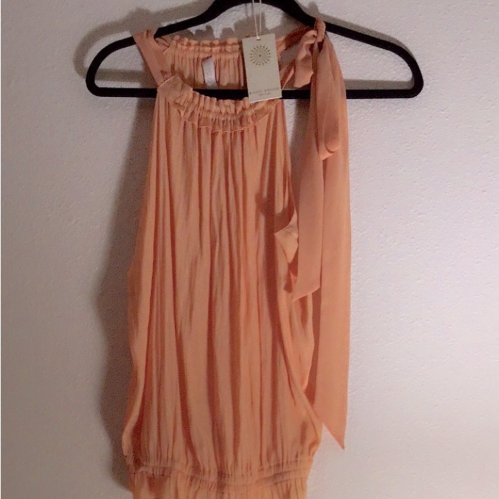 Ramy Brook peach tank top, side shoulder tie